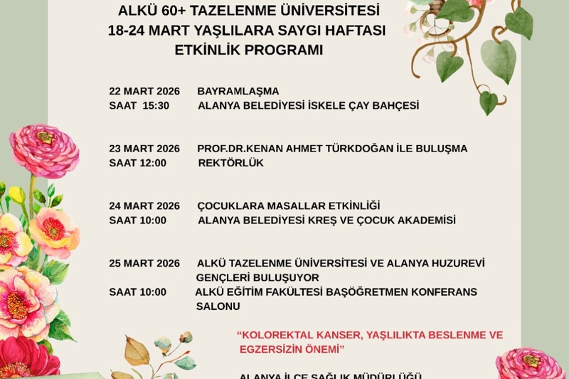 18-24 MART YAŞLILARA SAYGI HAFTASI 