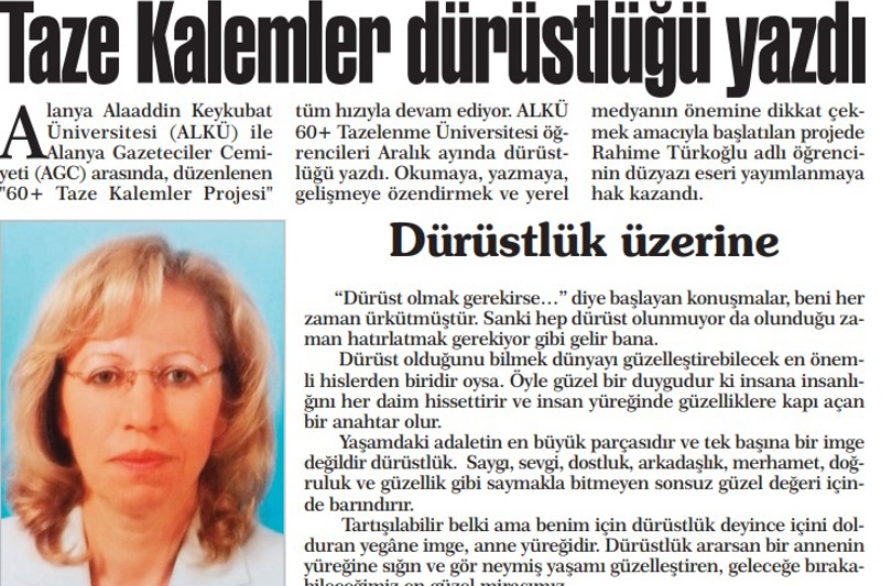 60+ TAZE KALEMLERİMİZİN ARALIK AYI ESERLERİ