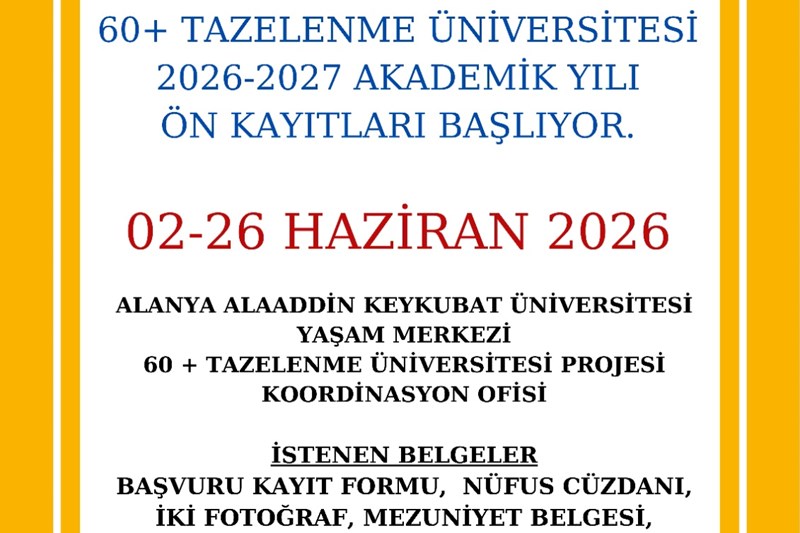 2026-2027 EĞİTİM-ÖĞRETİM YILI ÖN KAYITLARIMIZ BAŞLADI