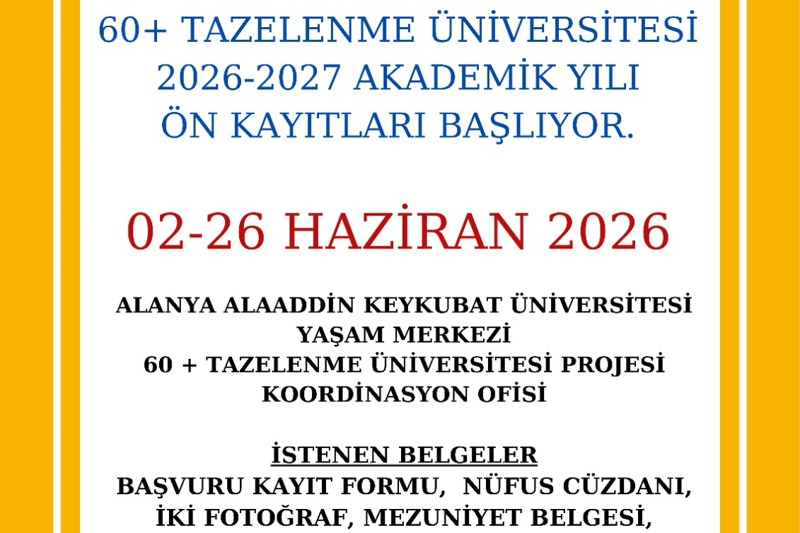 2026-2027 EĞİTİM-ÖĞRETİM YILI ÖN KAYITLARIMIZ BAŞLADI