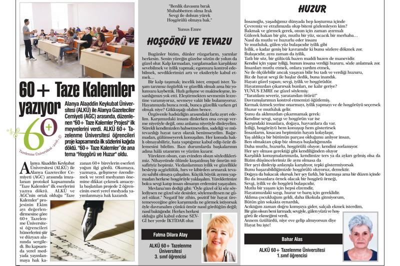 60+ TAZE KALEMLERİMİZİN EKİM AYI ESERLERİ